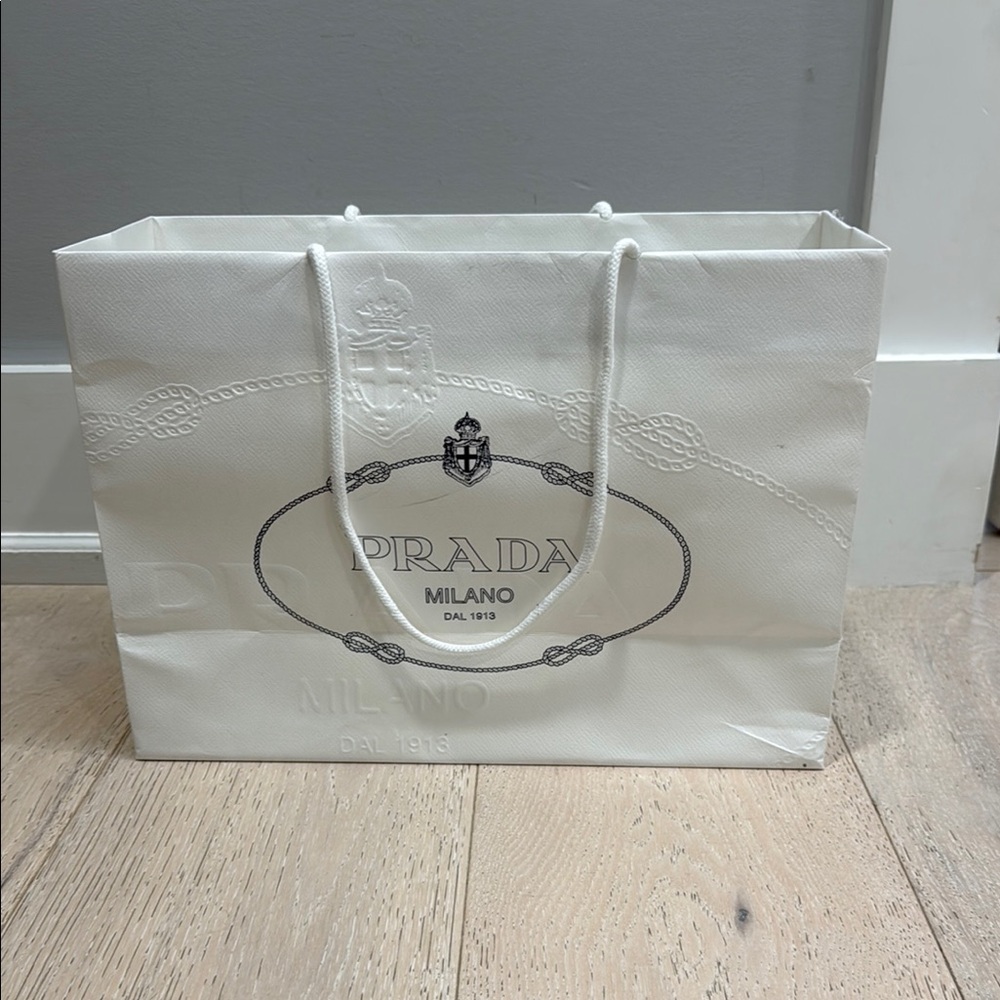 Prada Milano White Paper Shopping Bag